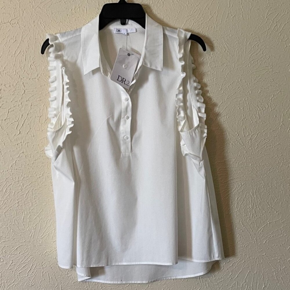 NWT DR2 Ivory Sleeveless Shirt, Size L